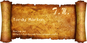 Tordy Márton névjegykártya