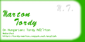 marton tordy business card